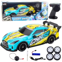 Auto sportowe R/C podświetlana karoseria turkusowe - Leantoys