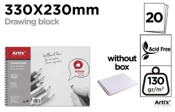 Blok rysunkowy 33x23cm 130g - Artix