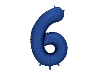 Balon foliowy cyfra 6 86cm granat - PartyDeco