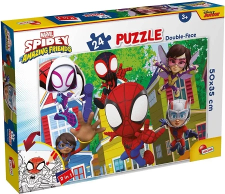 Puzzle dwustronne PLUS Spidey It's a Team - Lisciani