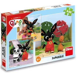Puzzle Królik Bing, 3x55el - Dino Toys