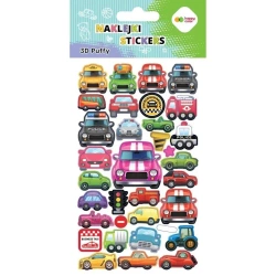 Naklejki 3D Puffy Cars 10x20cm HAPPY COLOR - GDD