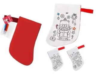 Skarpeta świąteczna do malowania z flamastr. 3szt - MP Main Paper