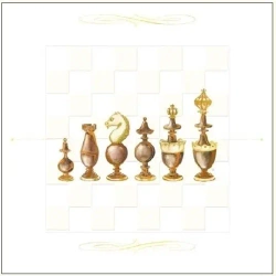 Karnet 16x16cm + koperta Szachy drewniane - DaVinci