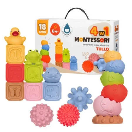 Klocki sensoryczne Zestaw Montessori 18szt - Tullo