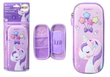 Piórnik rozkładany z jednorożcem fioletowy 23x10cm - Leantoys