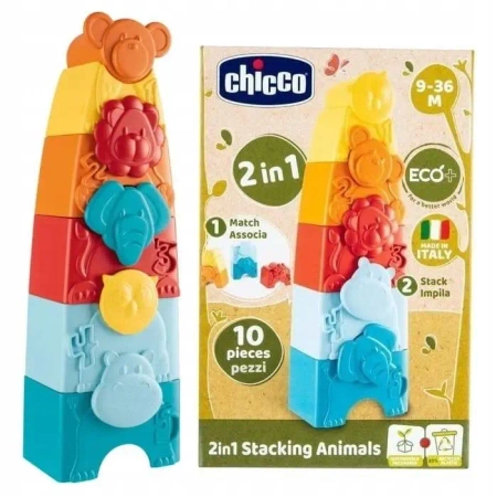Układanka wieża Zwierzątka Eco+ 10el - Chicco