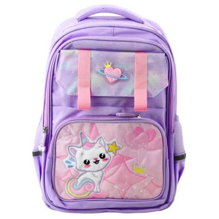 Plecak szkolny Kotek fiolet 20L - Leantoys