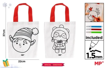 Torba świąteczna do malowania + flamastry - elf - MP Main Paper