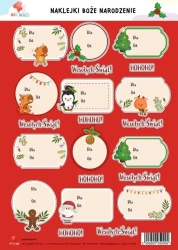 Naklejki na prezenty Boże Narodzenie A4 - All4Kids