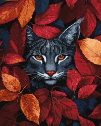 Malowanie po numerach -Jesienna ryś 40x50cm - Ideyka