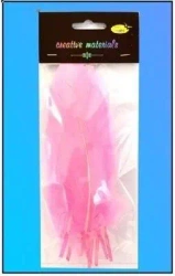 Piórka twarde jasnoróżowe 10szt - Galeria Hobby