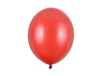 Balony Strong Metallic Poppy Red 30cm 10szt - PartyDeco