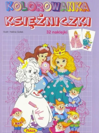 Kolorowanka Księżniczki 32 naklejki - Halina Gołek