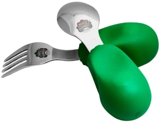 Zestaw sztućców widele i łyżka zielony - Nana's Manners