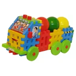 Klocki konstrukcyjne Ciężarówka z piłkami - Macyszyn Toys