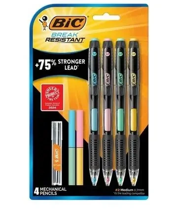 Ołówek mechaniczny + wkłady + gumka 4szt BIC - Praca zbiorowa