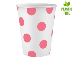 Kubeczki papierowe Różowe groszki 250 ml 6szt - Godan