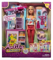 Akcesoria dla lalki Lalka ze stoiskiem z akcesoriami letnimi - SWEDE