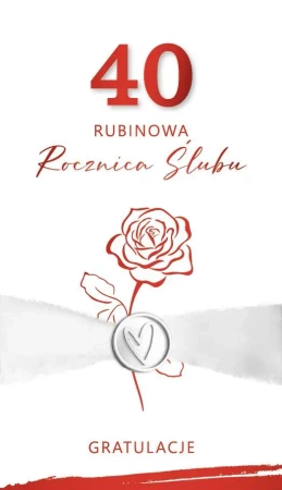 Karnet Rocznica Ślubu 40 - rubinowa - Armin Style