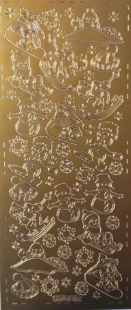 Stiker ażurowy 10x23cm złoty - Galeria Hobby