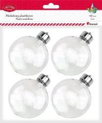 Bombki plastikowe kule 8cm 4szt - Titanum