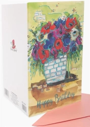 Karnet B6 ZZG-190503 złocony Urodziny kwiaty - Fresh