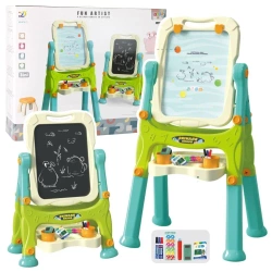 Tablica edukacyjna 3w1 dwustronna na stelaże ziel - Leantoys