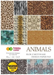Blok z motywami Animals Wild A4/16K HAPPY COLOR - GDD