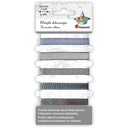 Wstążki 10mm 5x2m srebrne - Titanum