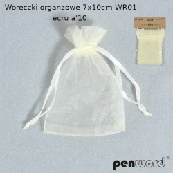 Woreczki organzowe ecru 7x10cm 10szt - Penword