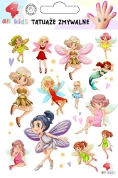 Tatuaże zmywalne dla dzieci Wróżki czarodziejki - All4Kids
