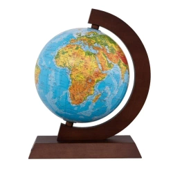 Globus fizyczny drewniana oprawa 25cm w.angielska