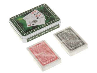 Karty do gry 2 talie w metalowym pudełku - ADAR