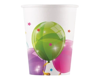 Kubeczki papierowe Sparkling Balloons 200ml 8szt - Godan