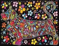 Kolorowanka Welwetowa Colorvelvet 47x35 cm Jamnik + 12 flamastrów Carioca - Stepp Sp.z.o.o