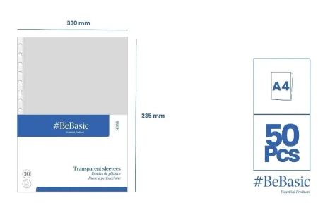 Przezroczyste koszulki do segregatorów A4 50szt - BeBasic