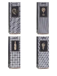Torebka ozdobna na butelkę 12x36x9cm mix ROZETTE