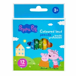 Kredki grafionowe okrągłe Peppa Pig 7/85 mm 12 kolorów - ASTRA art-pap