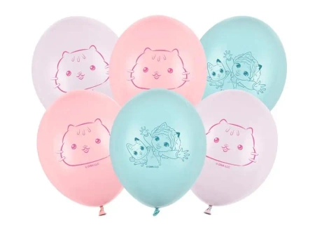Balony Strong Koci Domek Gabi 27cm 6szt - PartyDeco