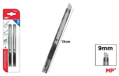 Nóż do papieru wysuwany czarny 9mm 2szt - MP Main Paper