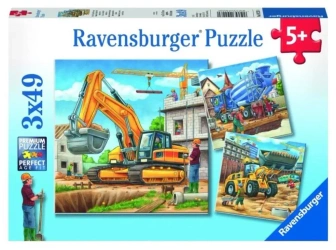 Puzzle 3x49 Duże pojazdy budowlane - Ravensburger