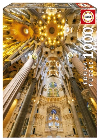 Puzzle 1000  Wnętrze Sagrada Familia Barcelona Hiszpania 111649 - Educa