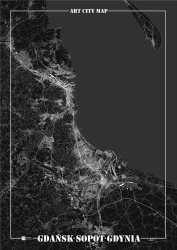 Plakat dekoracyjny - Gdańsk, Gdyni, Sopt - Art-Map