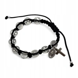 Bransoletka 10- tka Benedykt czarna - Art Sacrum