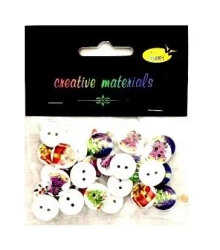 Guziki białe zimowe nadruk 15g - Galeria Hobby