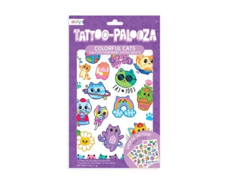 Tatuaże zmywalne Tattoo Palooza - Brokatowe Koty - ooly