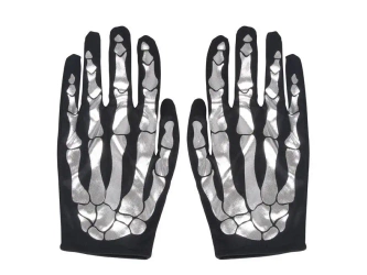 Rękawice szkielet srebrne 22cm - MFP
