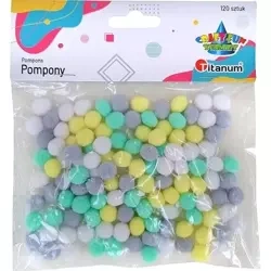 Pompony poliestrowe 10mm mix 120szt - Titanum