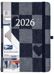 Kalendarz 2026 B6 dzienny Jazz jeans-serca - praca zbiorowa